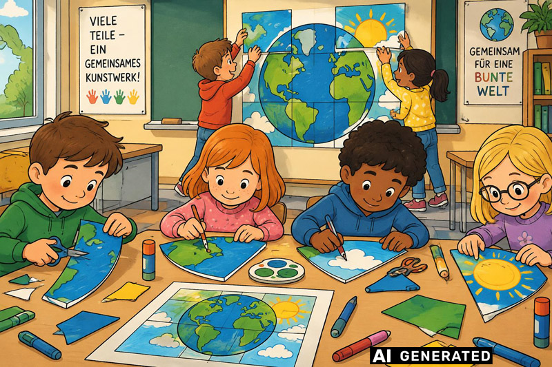 Kreative Ideen für gemeinsames Kunstwerk in der Grundschule